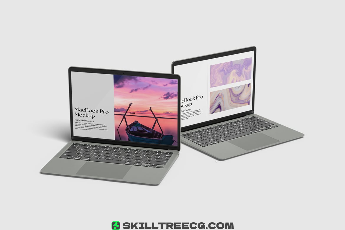 Elegant Laptop Mockup with Clean Background（135754）-技能树